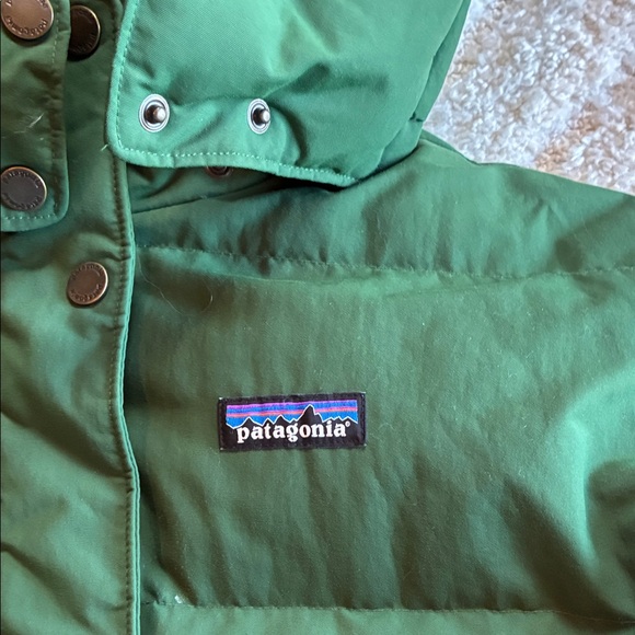 Patagonia Forest Green Downdrift Hooded Coat - Picture 2 of 11